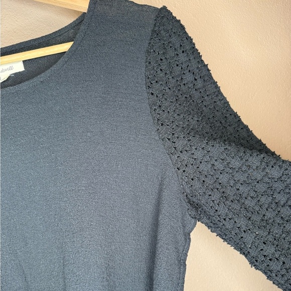 Madewell Texture & Thread Eyelet Mix Ruffle-Sleeve Top Sz Large Whimsigoth Boho - Picture 8 of 14